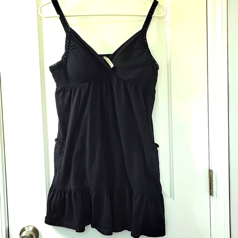 Lei jrs xl frill  soft black sun mini dress runs small